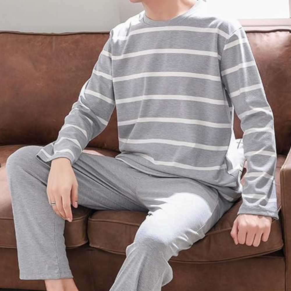 Pyjamas chauds homme – Ensemble confortable en flanelle pour hiver