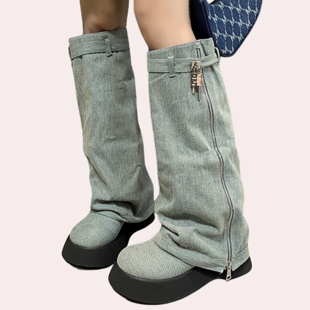 Bottes d'hiver femme – Bottes élégantes en jean pour le froid