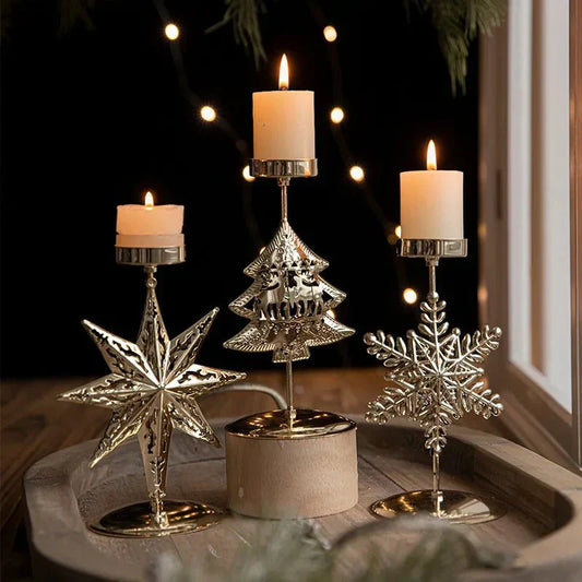 Support de bougie chauffe-plat Noël – Décoration intérieure arbre étoile festive