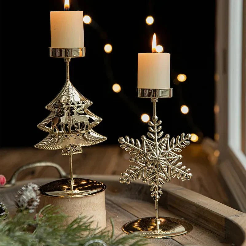 Support de bougie chauffe-plat Noël – Décoration intérieure arbre étoile festive