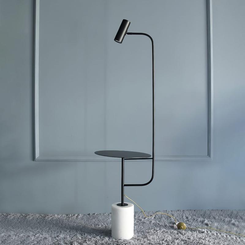 Lampe de sol élégante – Lampe marbre avec table d'appoint pour maison et bureau