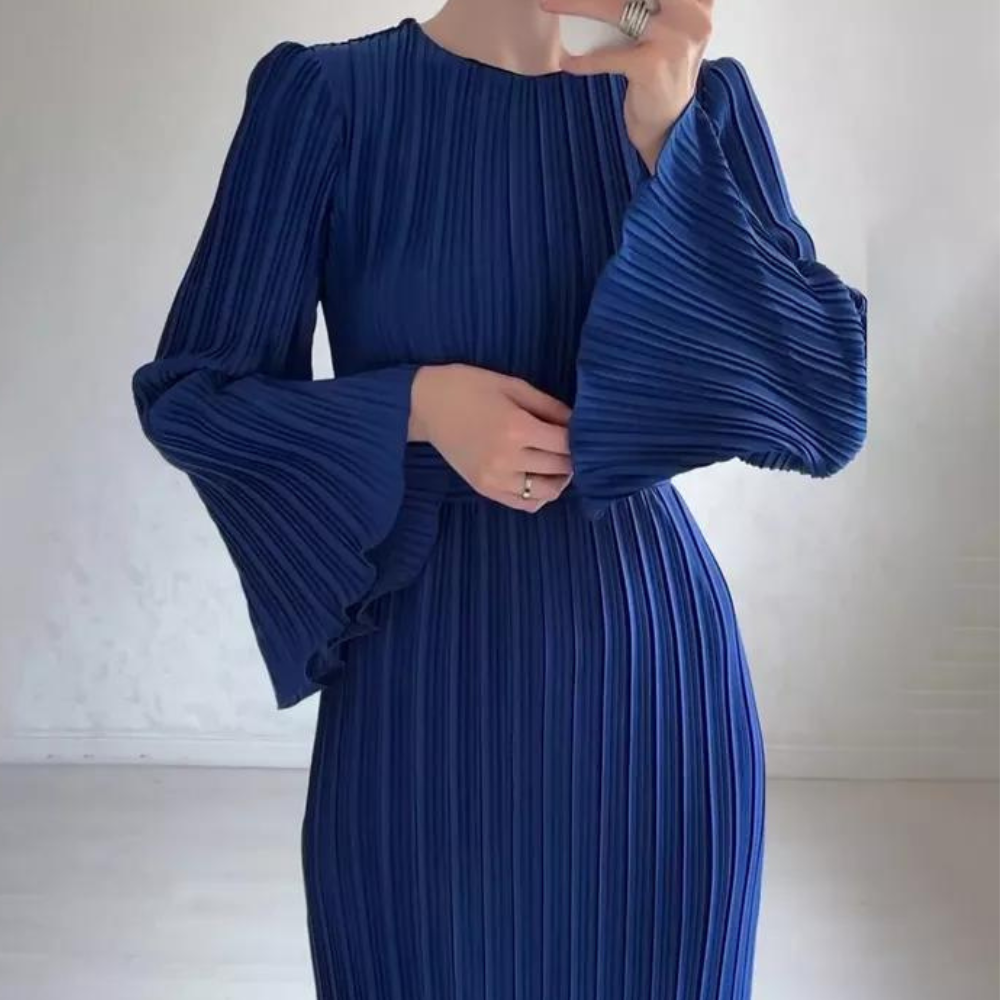 Robe maxi plissée femme – Robe longue élégante pour cérémonie et été