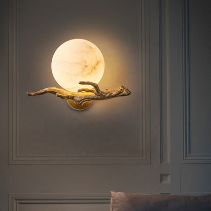 Lampe murale en cuivre et marbre – Éclairage décoratif élégant pour maison et bureau