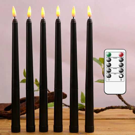 Bougies LED Noires – Bougies décoratives avec télécommande pour Halloween et fêtes