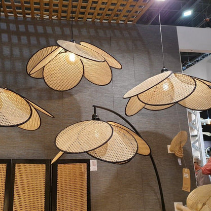 Lampe de sol rotin tissé – Éclairage ambiant décoratif pour intérieur chic