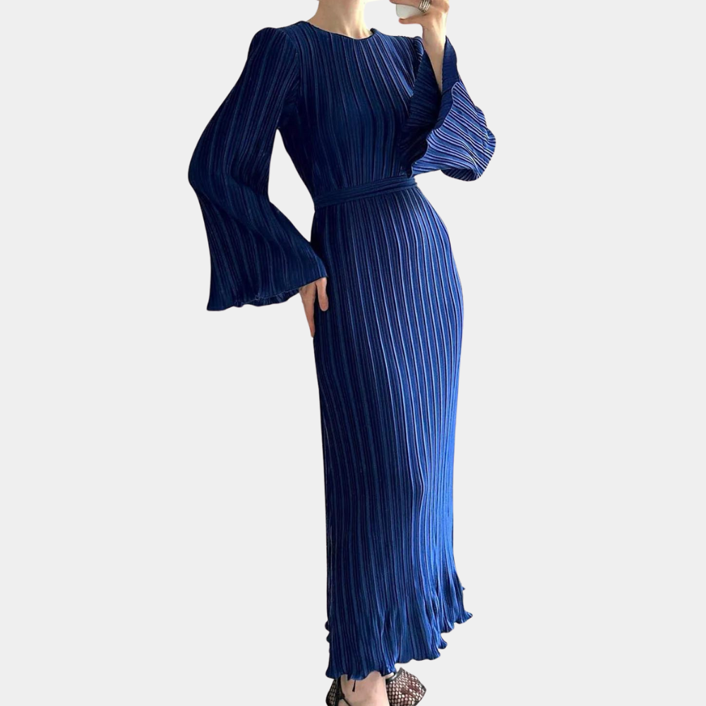 Robe maxi plissée femme – Robe longue élégante pour cérémonie et été