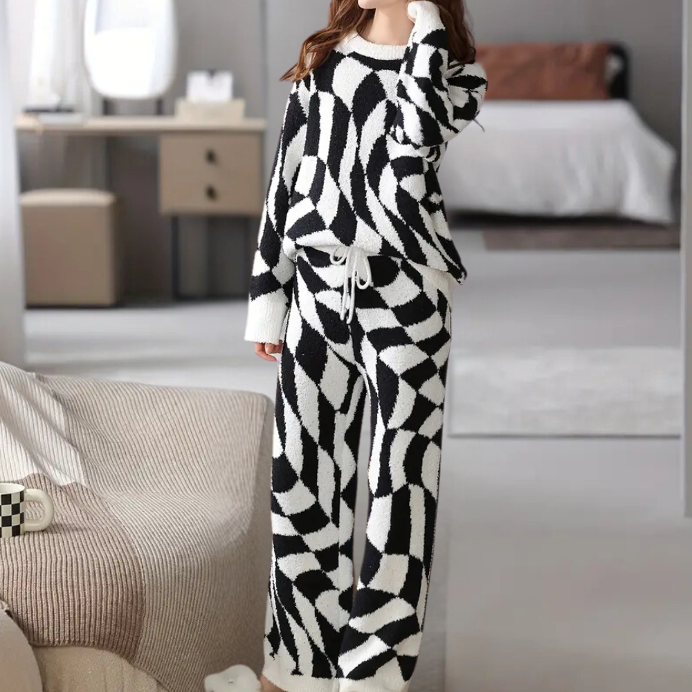 Pyjama d'hiver femme – Pyjama classique en flanelle chaud et confortable