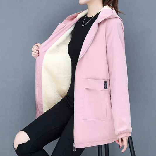 Manteau à capuche femme – Veste chaude et élégante en tissu doux