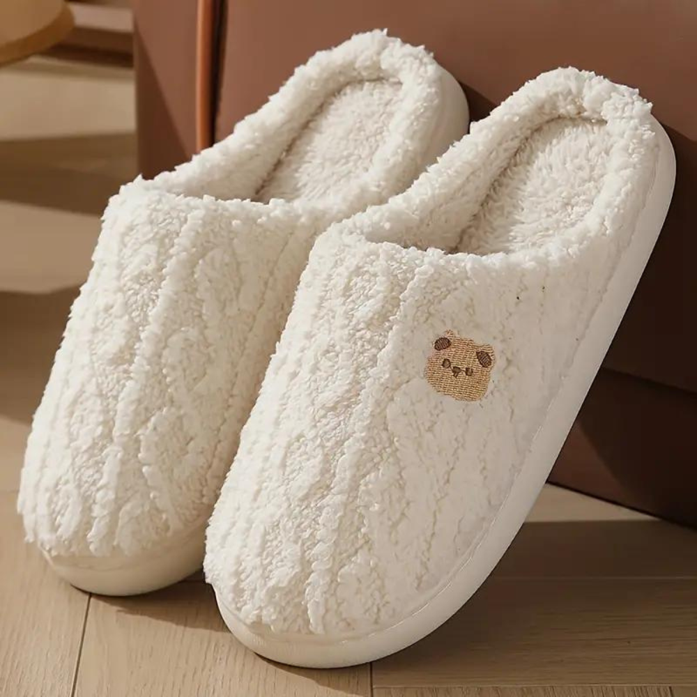 Chaussons d'hiver femme – Chaussons confortables en peluche pour intérieur