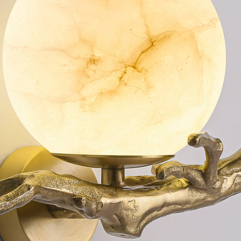 Lampe murale en cuivre et marbre – Éclairage décoratif élégant pour maison et bureau