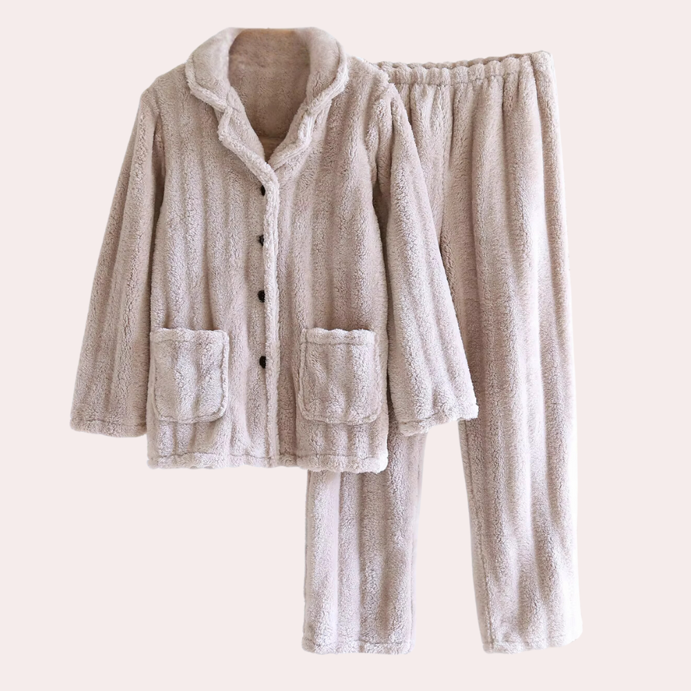 Pyjama chaud femme – Ensemble douillet en flanelle pour hiver