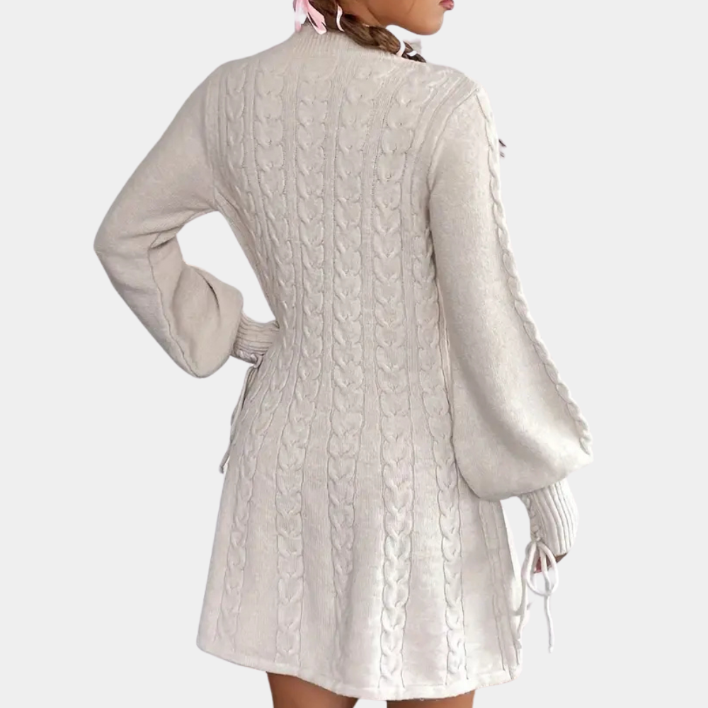 Robe chandail femme – Robe à col en V élégante et confortable