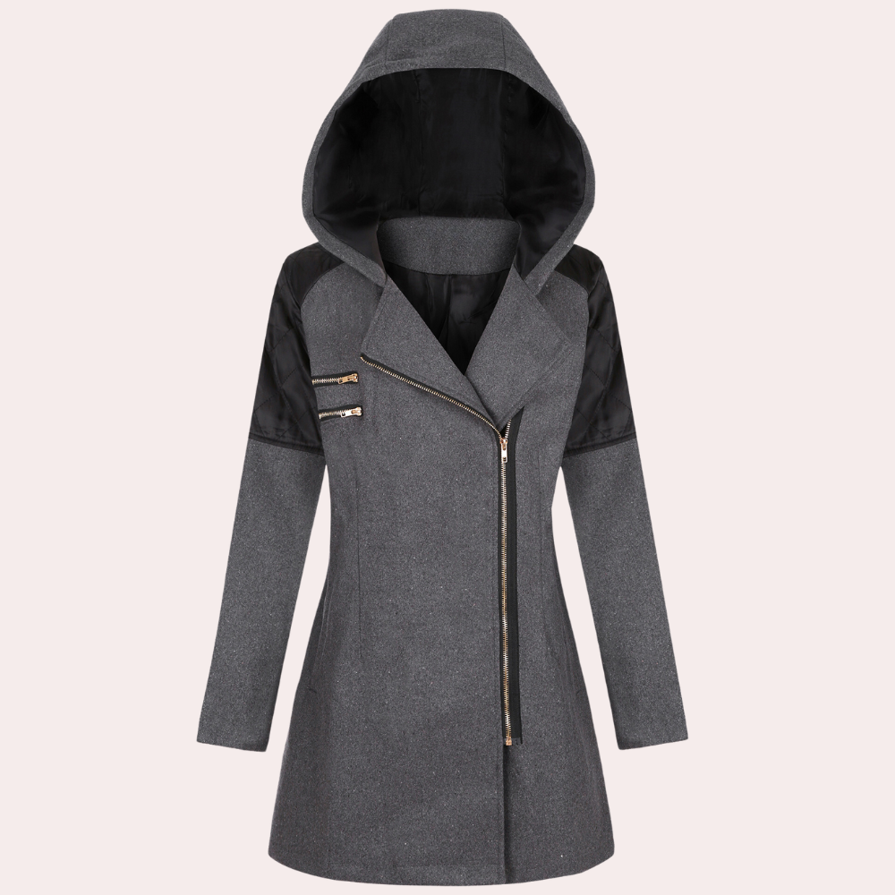 Manteau mi-long femme – Veste moderne à capuche chic et confortable